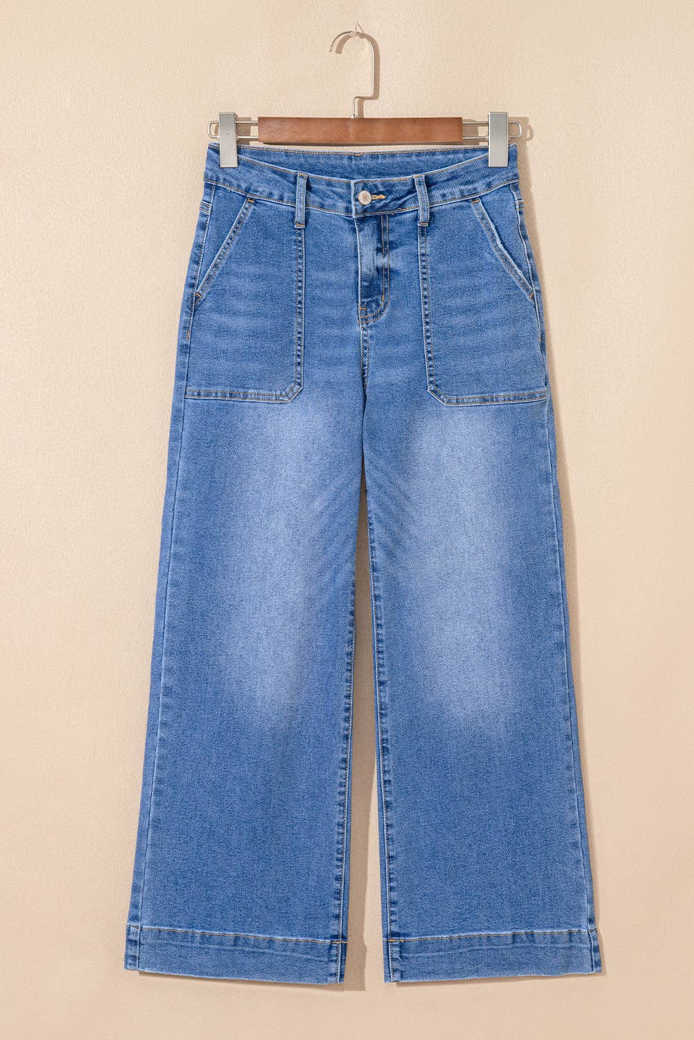 Eva Cropped High Rise Wide Leg Jeans