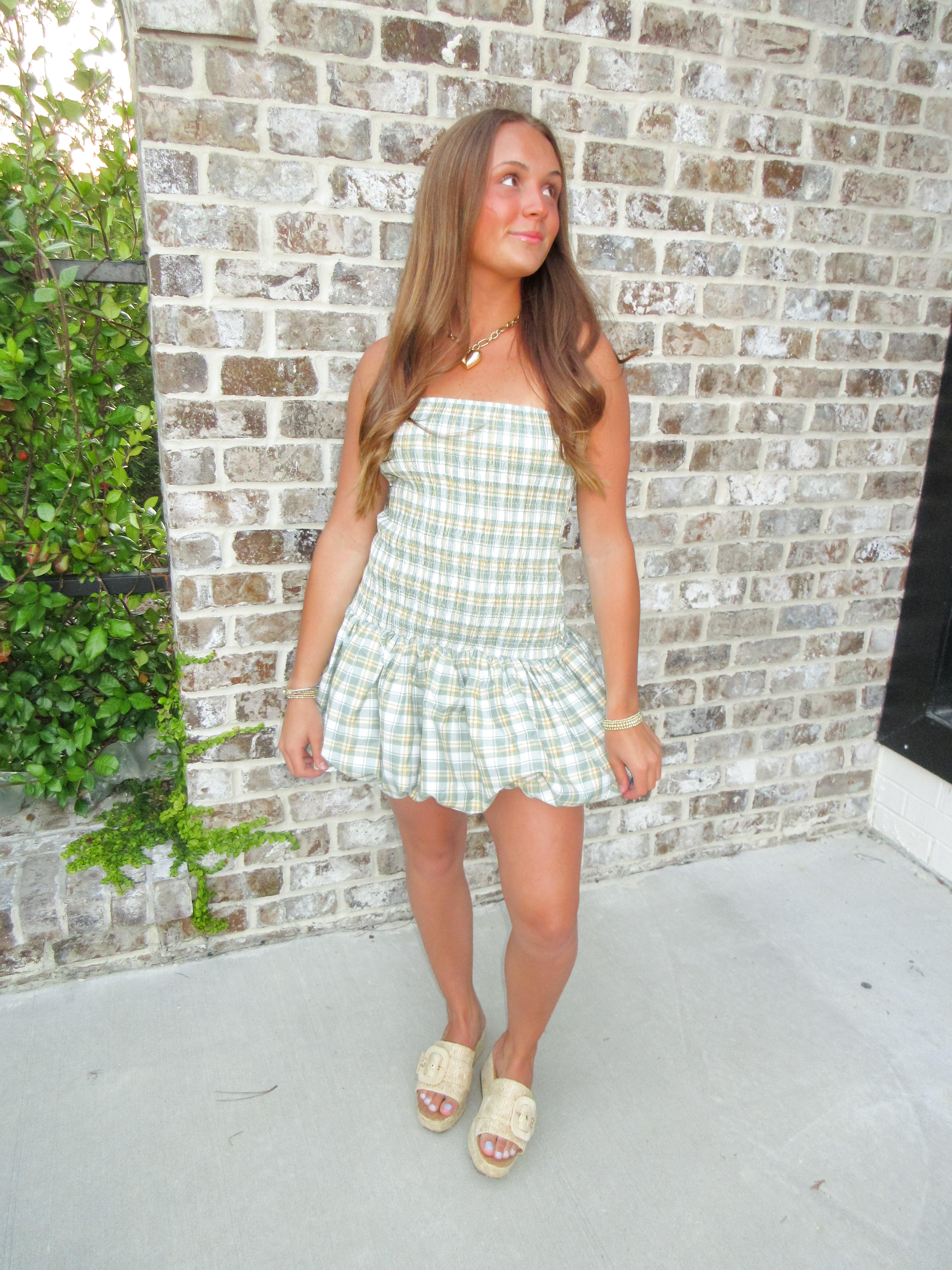 Ellie Plaid Bubble Mini Dress