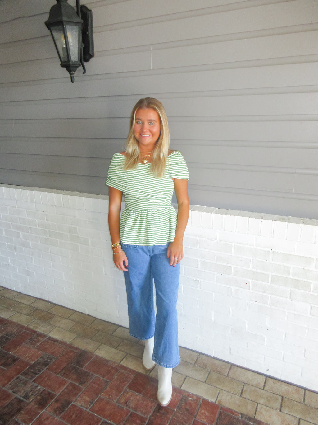 Adeline Top Matcha Ivory