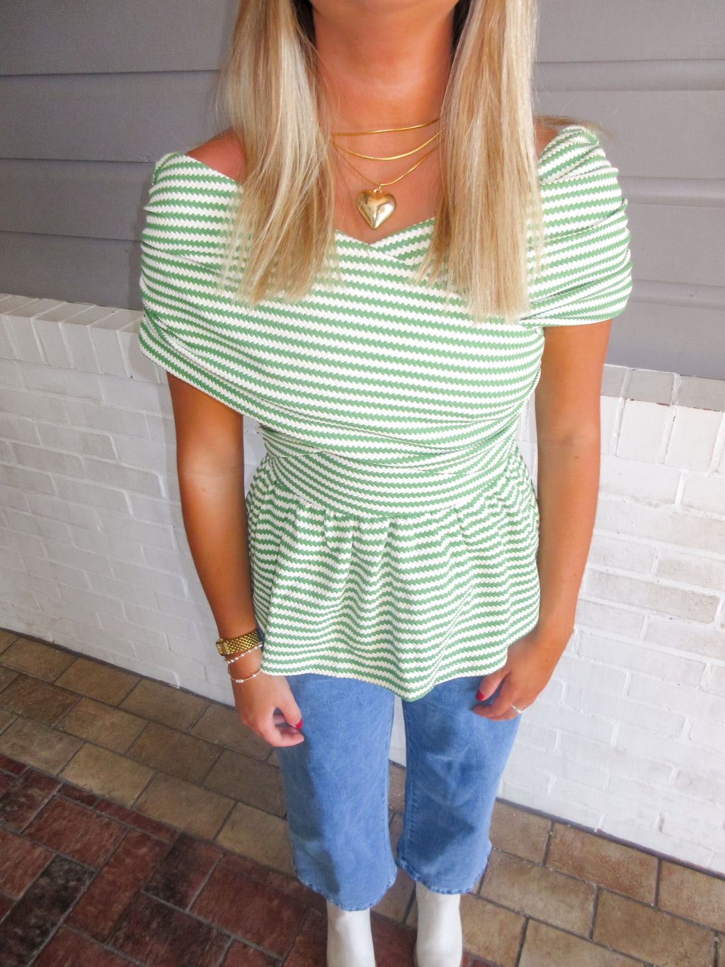 Adeline Top Matcha Ivory