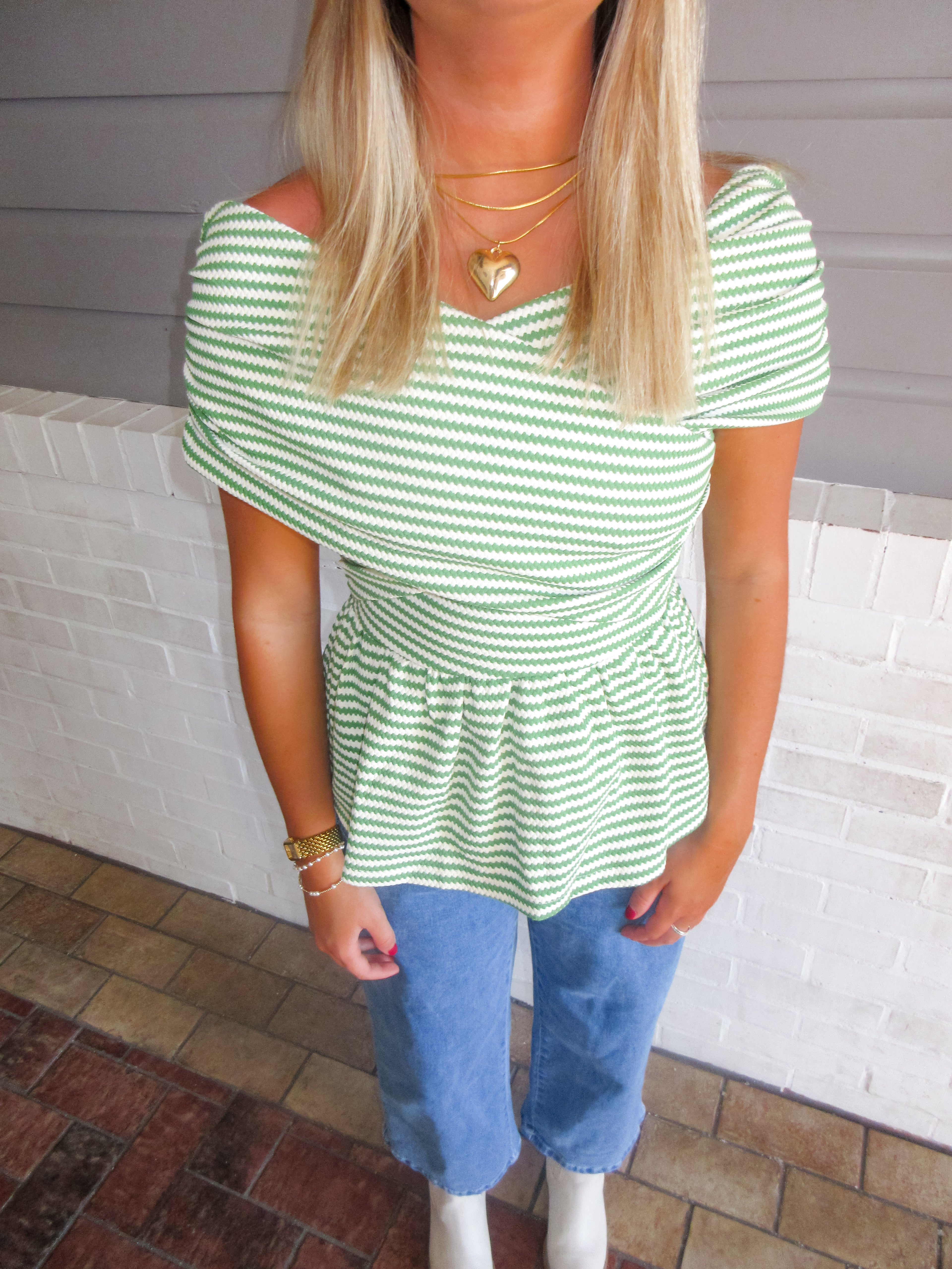 Adeline Top Matcha Ivory