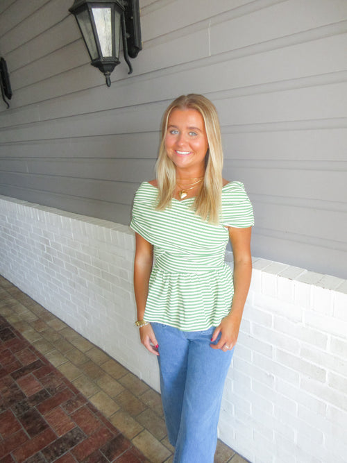 Adeline Top Matcha Ivory