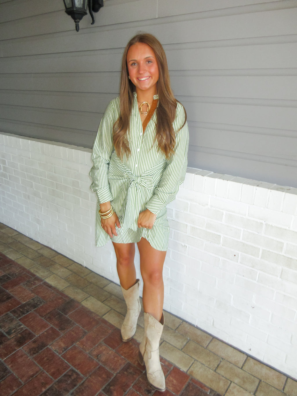 Sophia Long Sleeve Striped Dress