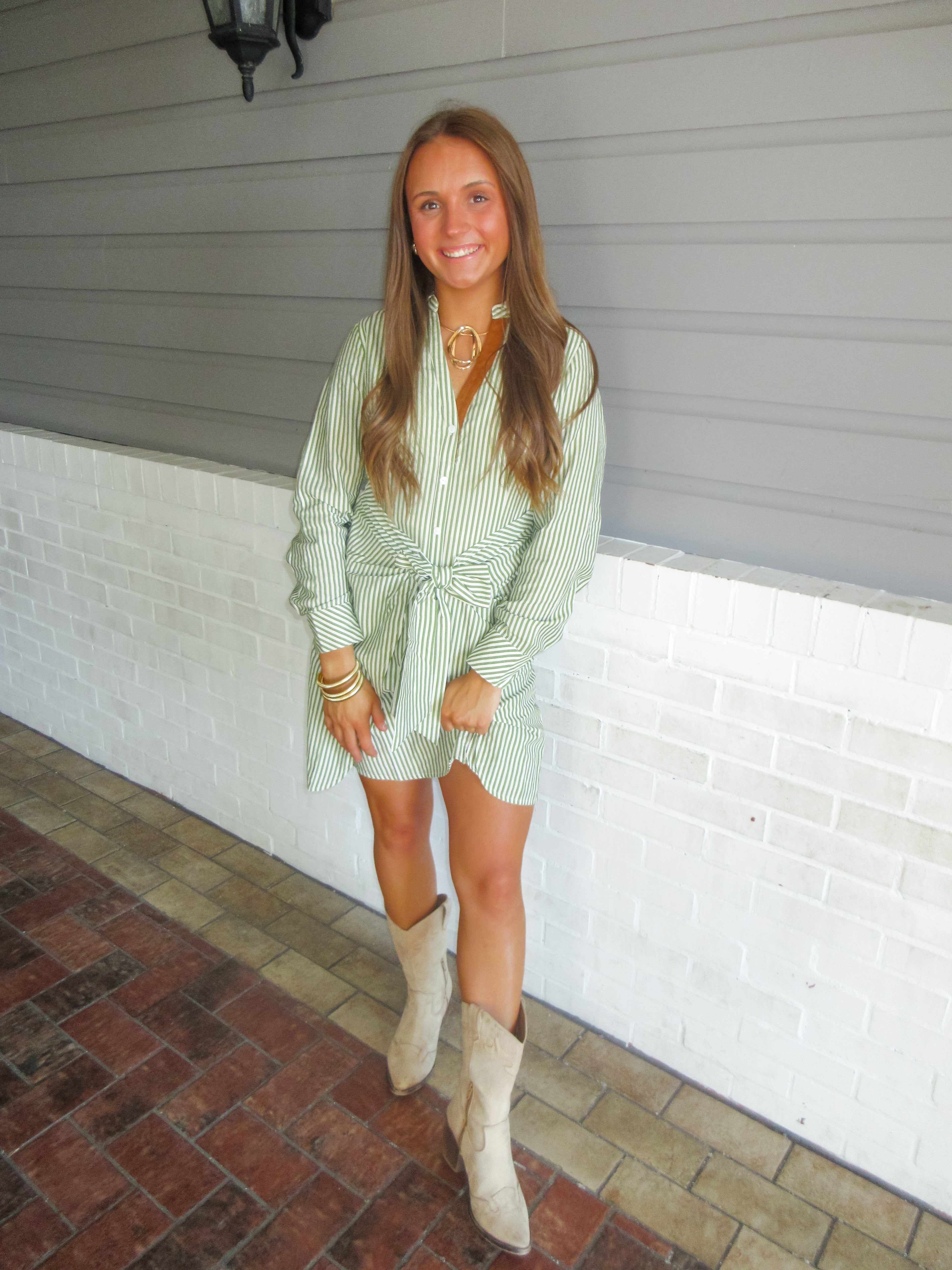 Sophia Long Sleeve Striped Dress