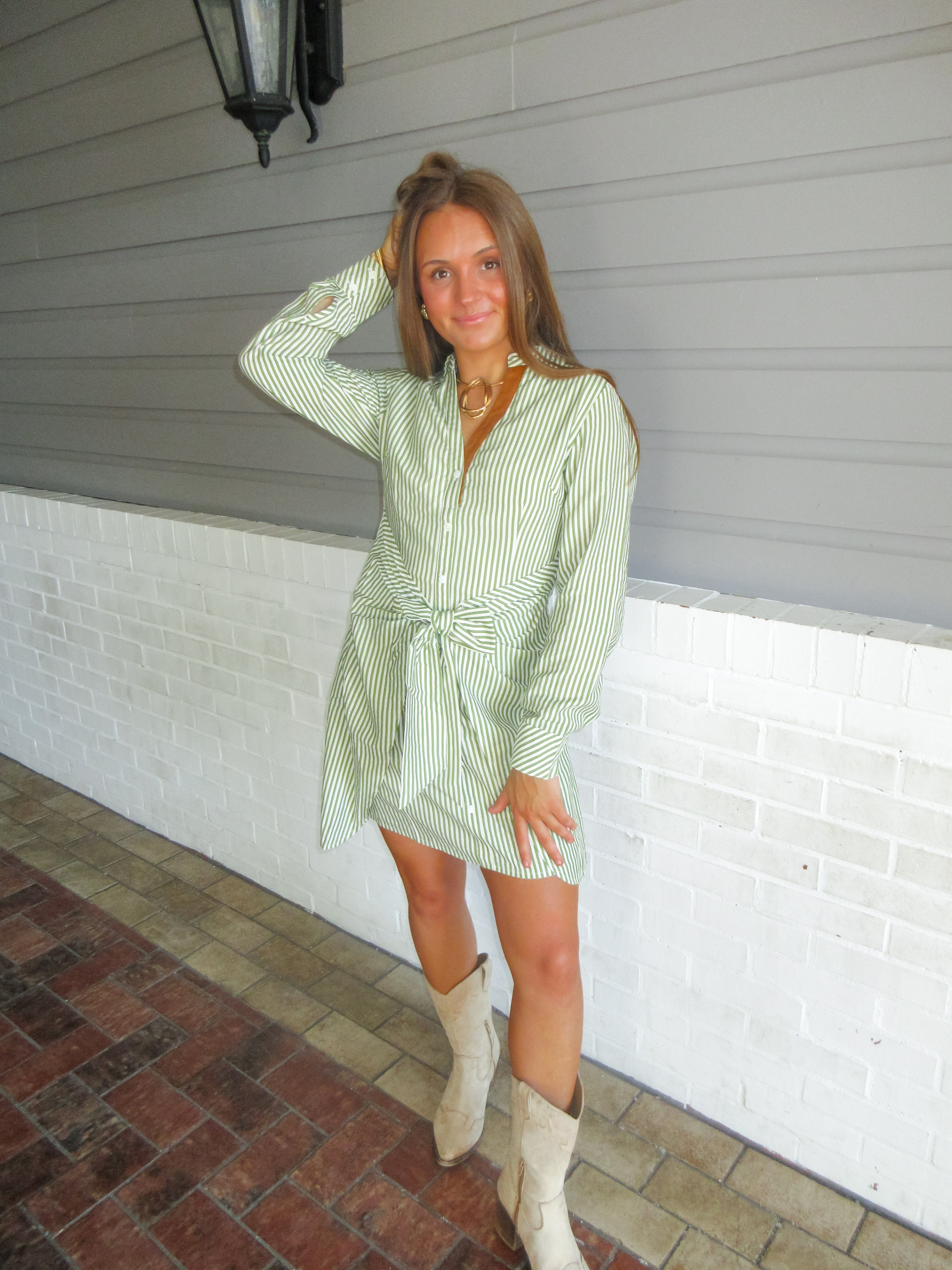 Sophia Long Sleeve Striped Dress