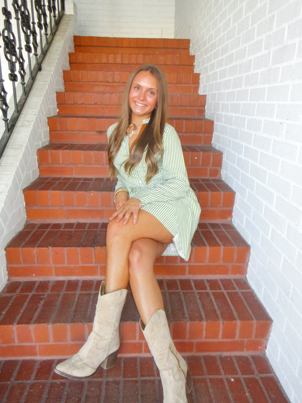 Sophia Long Sleeve Striped Dress