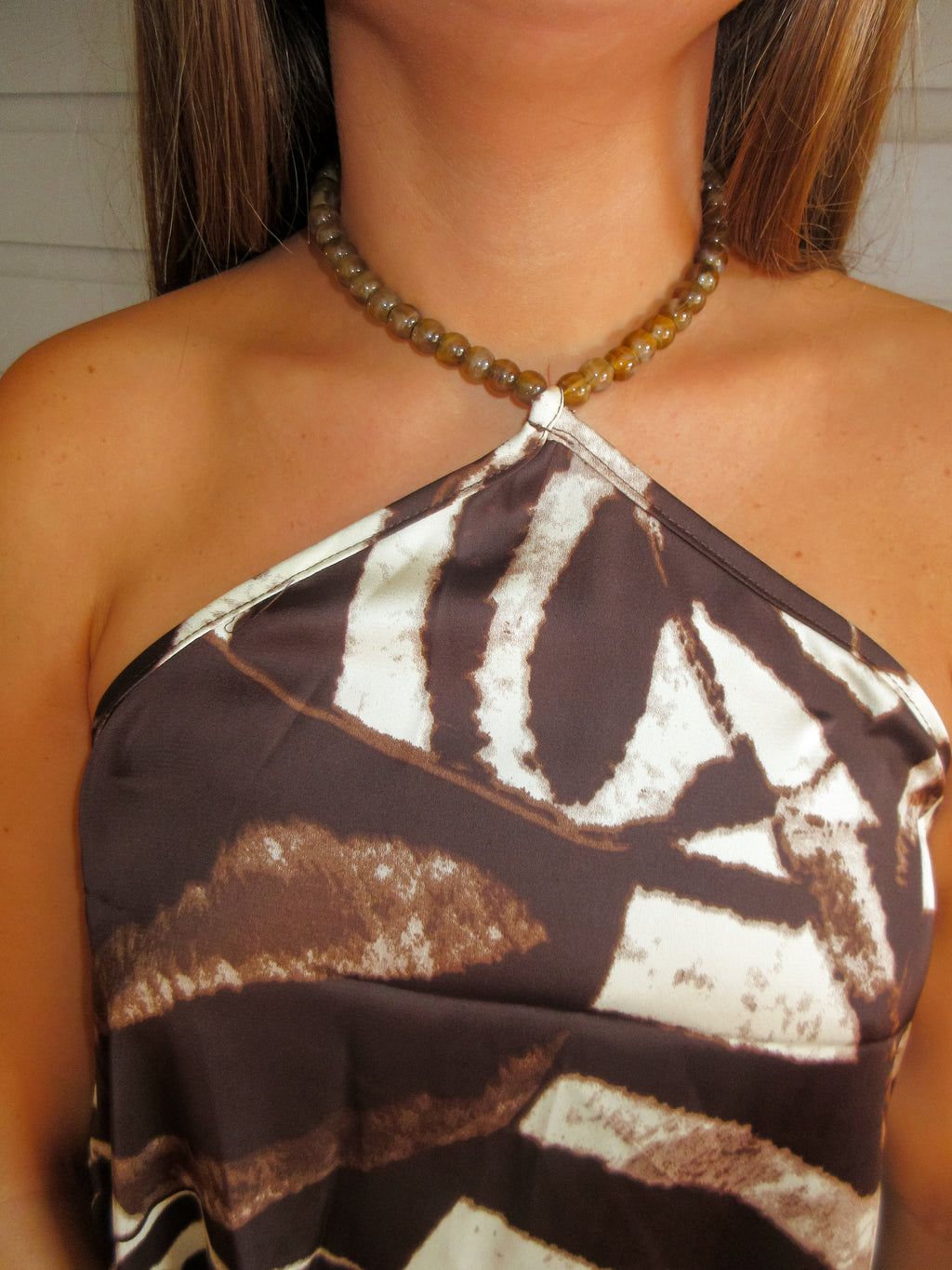 Jaycee Mini Dress - Satin Backless Animal Print