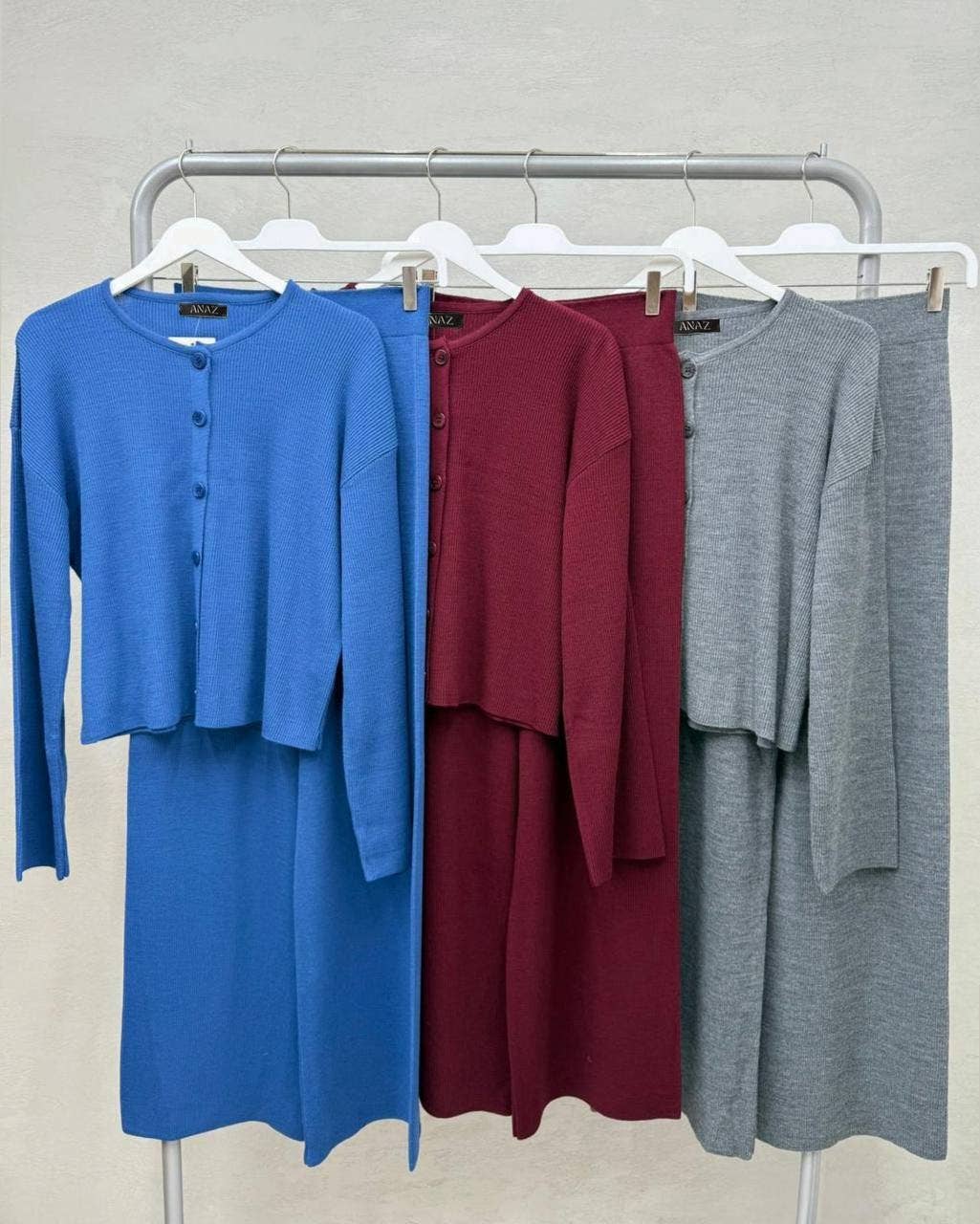 Cardigan Pants Knit Set: Off-White